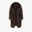 Giacca in zibellino oversized con coulisse dark 100 cm