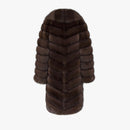 Giacca in zibellino oversized con coulisse dark 100 cm