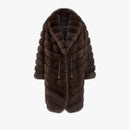 Giacca in zibellino oversized con coulisse dark 100 cm