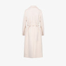 Cappotto in cashmere con tasche in visone bianco 120 cm