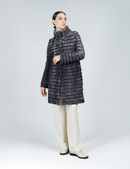 Cappotto in persiano con collo alto grigio 95cm