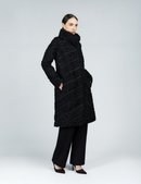 Manteau persan avec col haut noir de 100cm