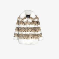 Куртка из рыси и меха лисы, натуральный цвет, длина 55 см