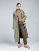 Cappotto lungo in montone reversibile verde 120cm