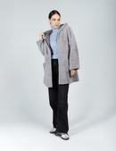 Cappotto di montone grigio chiaro 80cm