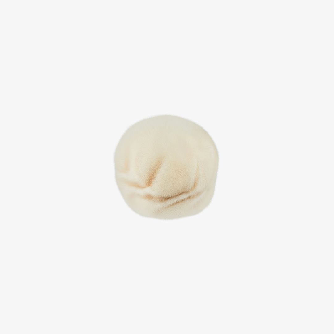 Mink hat with pearl bow