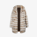 Cappotto di lince con cappuccio naturale 85 cm