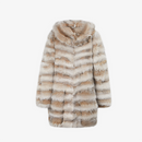 Cappotto di lince con cappuccio naturale 85 cm