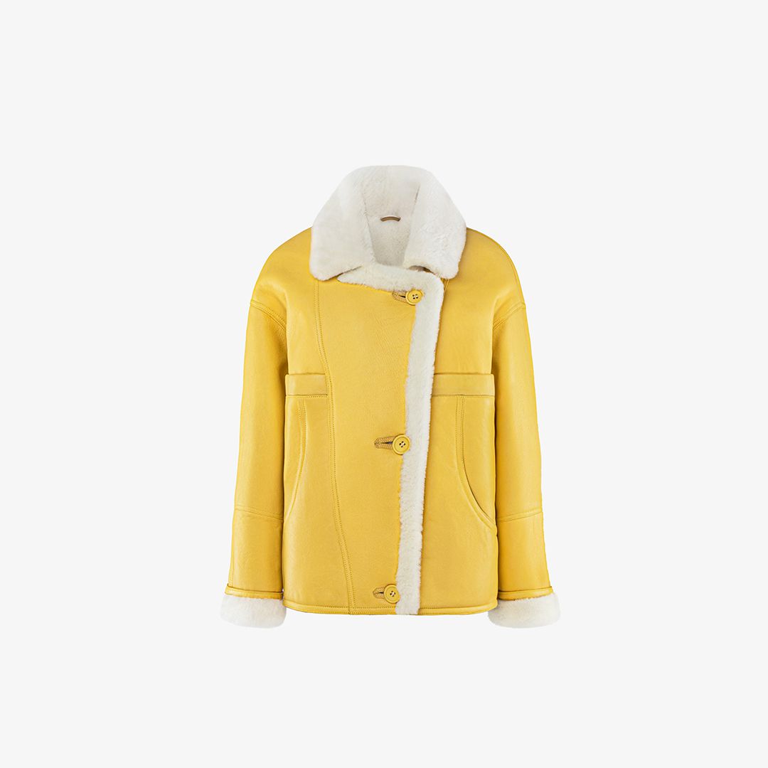 Giacca di montone giallo 70 cm