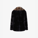 Cappotto in visone con collo di zibellino nero 70 cm