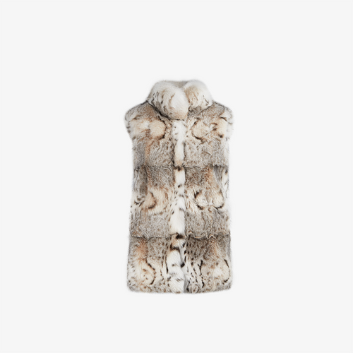 Gilet in linciotto con collo alto naturale 75 cm