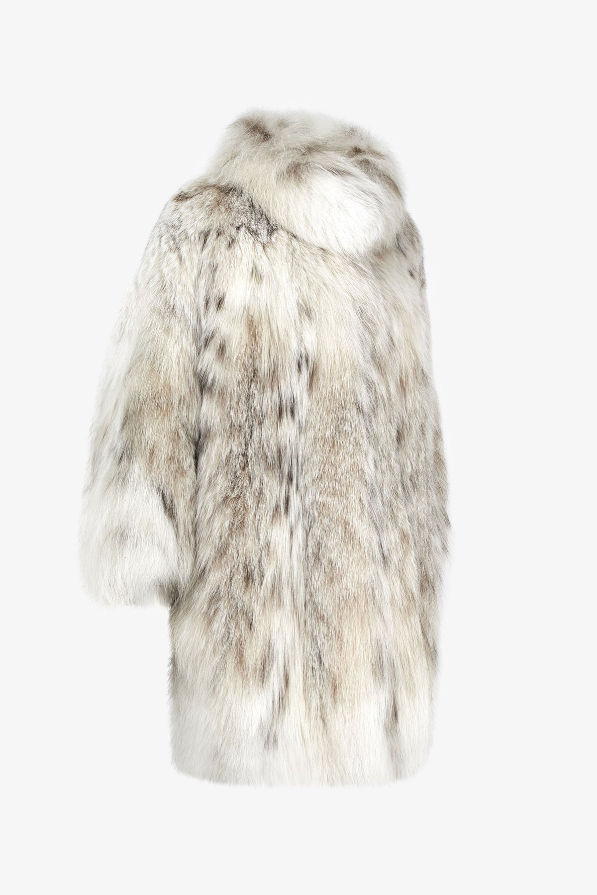 Cappotto di lince naturale con collo alto 90 cm