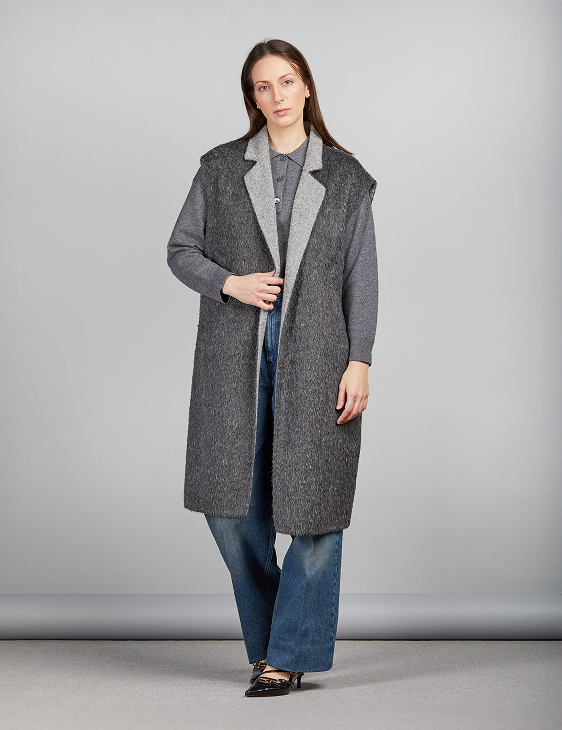 Gilet lungo in cashmere