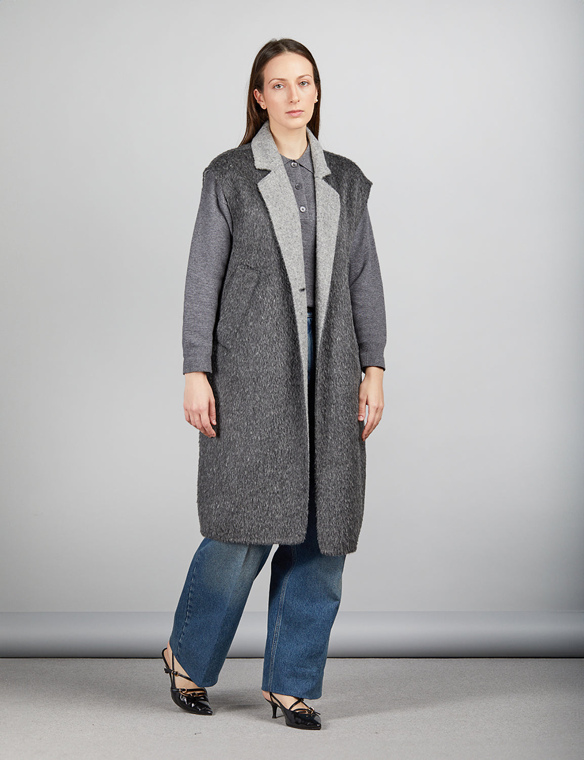 Gilet lungo in cashmere