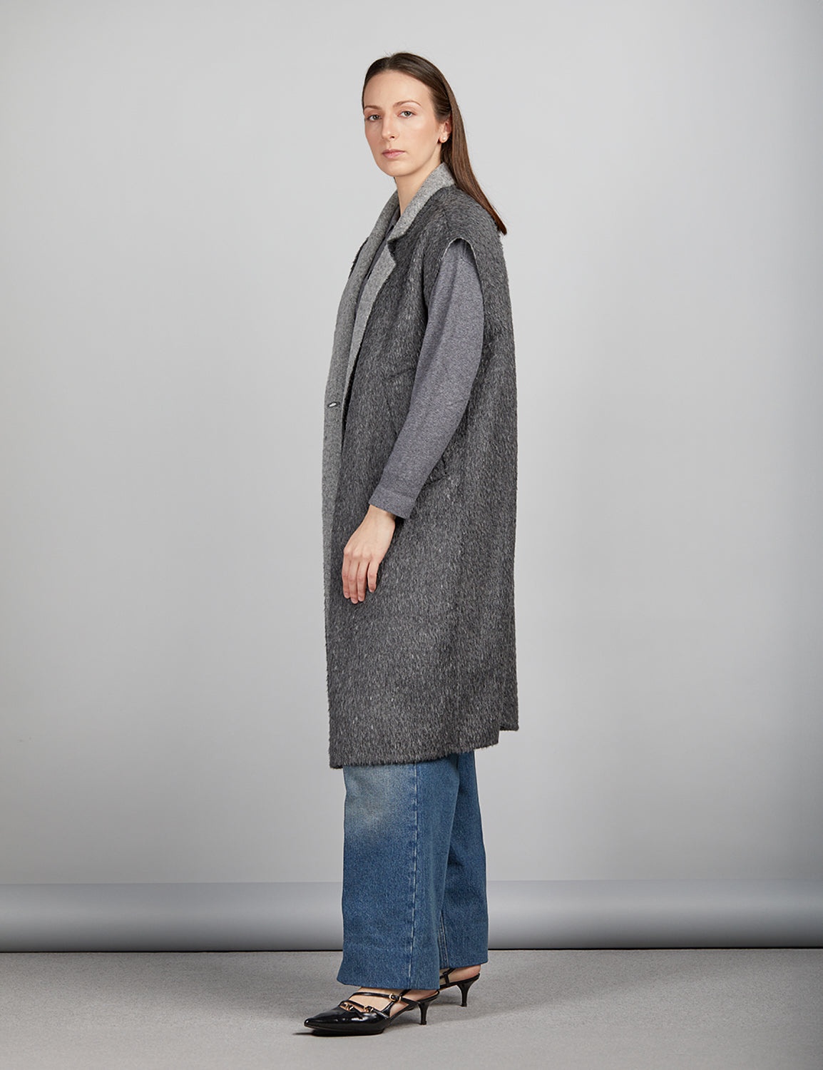 Gilet lungo in cashmere
