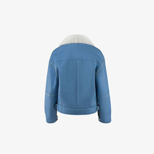 Giacca di montone azzurro 55 cm