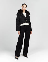 Veste courte en persan noir de 45 cm