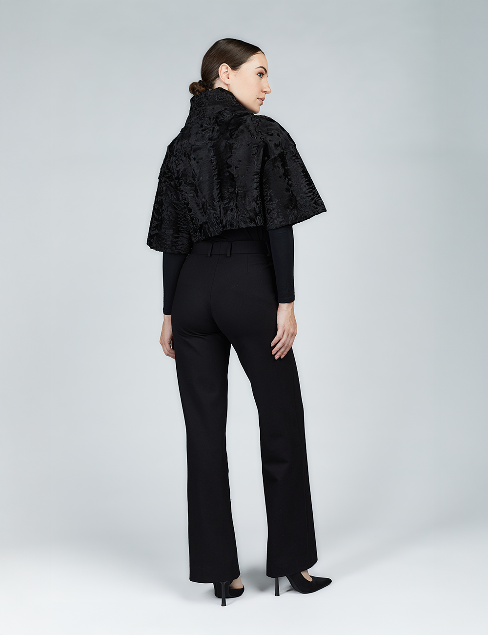Elegant black Persian shrug, 40cm.