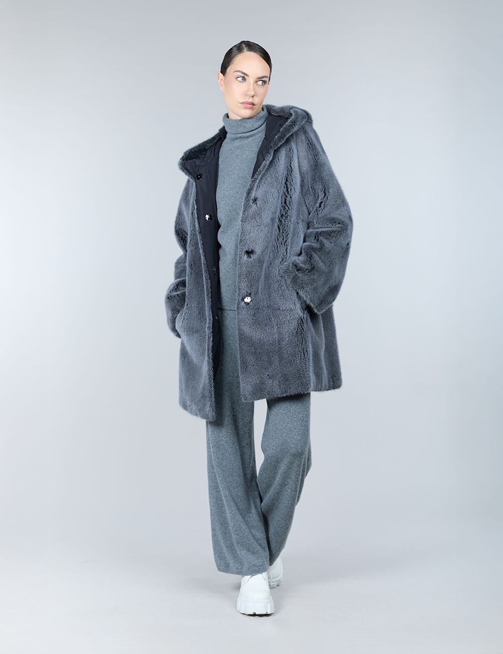 Cappotto in visone reversibile