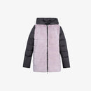 Piumino reversibile in visone con cappuccio rosa 75 cm