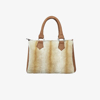 Bauletto in rex con fantasia maculata beige