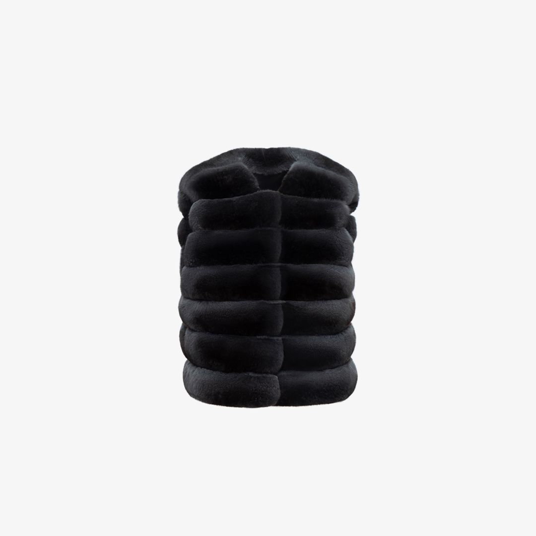 Gilet in cincillà grigio scuro 50 cm