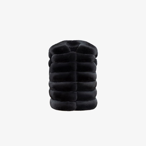 Gilet in cincillà grigio scuro 50 cm