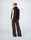 Veste en vison, blanc, 60 cm