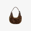Borsa a spalla in montone marrone