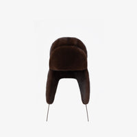 Cappello in visone con para orecchie marrone