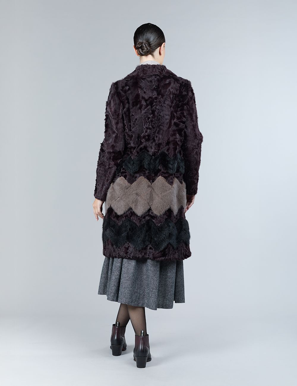 Manteau en peau d'agneau et vison