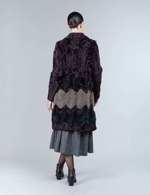 Manteau en peau d'agneau et vison