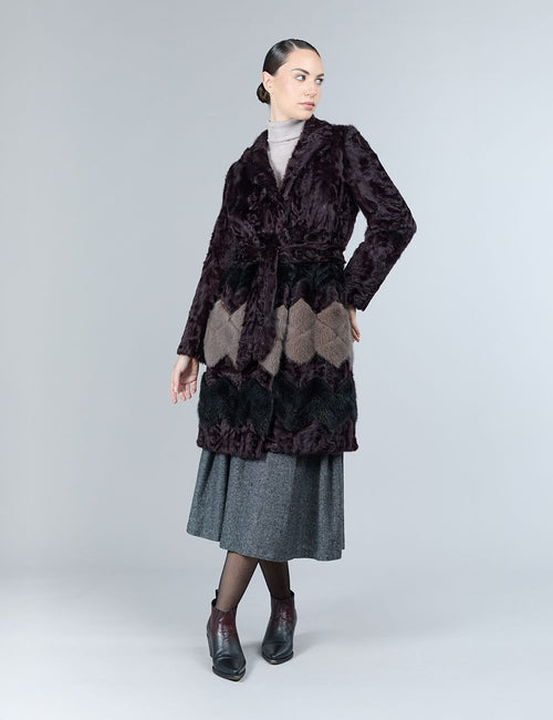 Cappotto in lambskin e visone