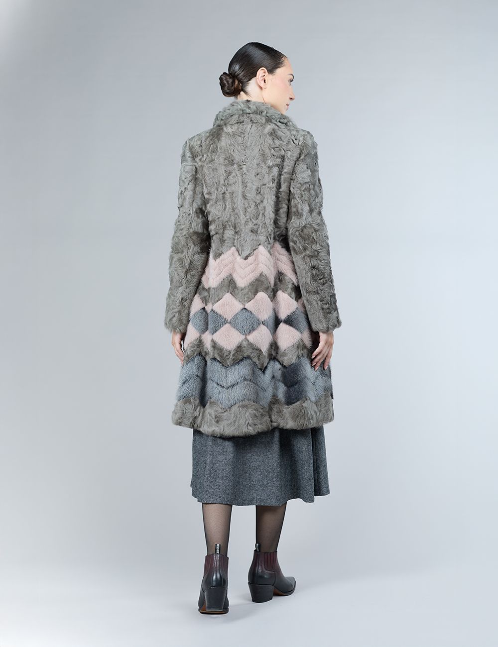 Lambskin and mink coat