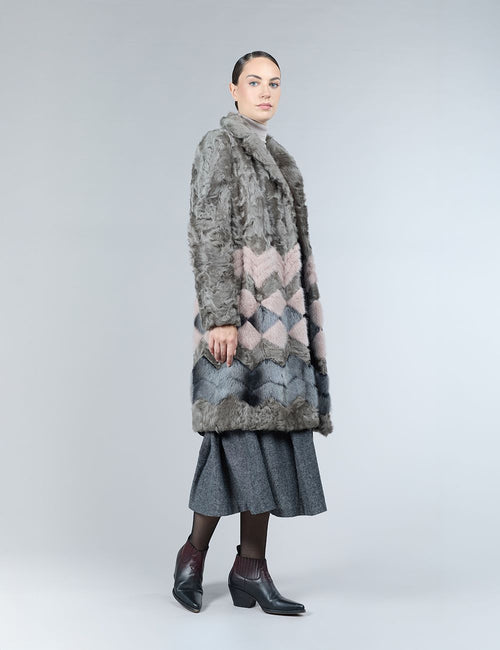 Lambskin and mink coat