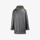 Cappotto in rex reversibile con collo alto tortora 80 cm