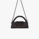 Borsa fatta a mano con micro cristalli nera