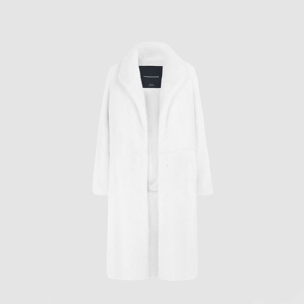 Cappotto lungo collo inglese bianco 110cm
