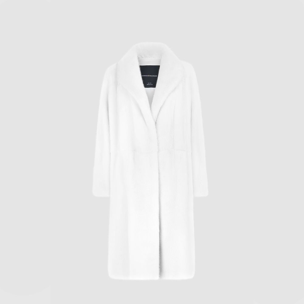 Cappotto lungo collo inglese bianco 110cm