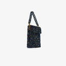 Sac fait à la main avec des micro cristaux bleu nuit.