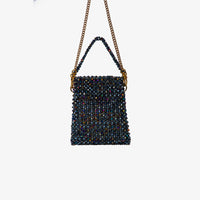 Sac fait à la main avec des micro cristaux bleu nuit.