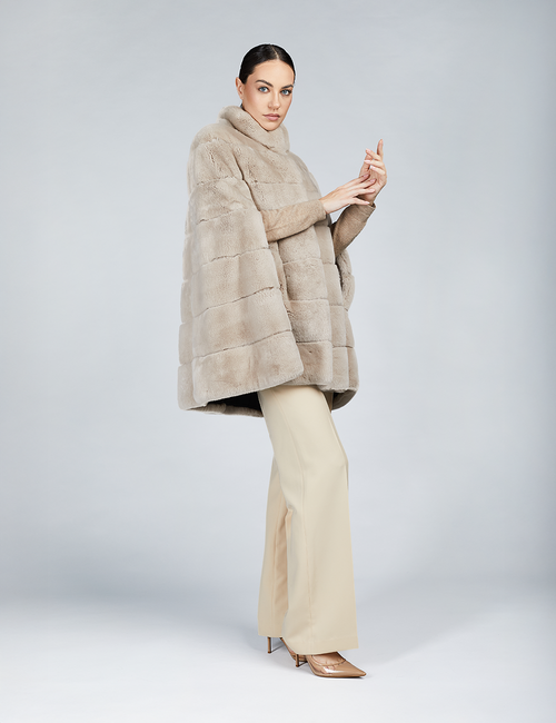 Mantella in rex oversized beige 80cm