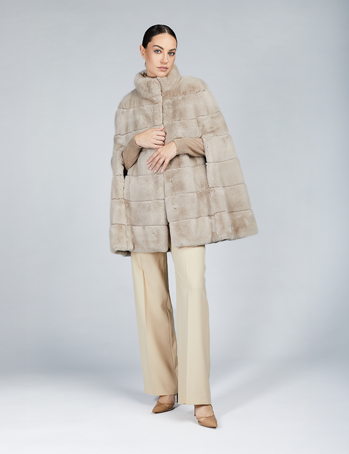 Mantella in rex oversized beige 80cm