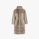 Cappotto in visone con collo alto silver blue 95 cm