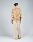 Short mink jacket with zip, palomino, 60 cm