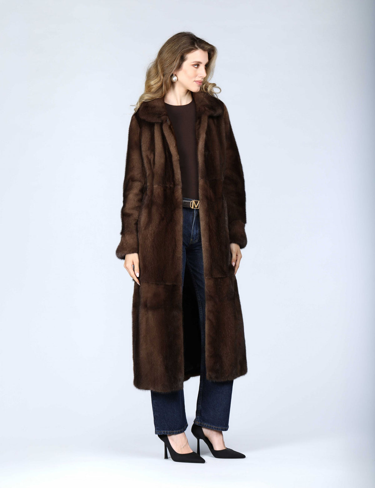 Cappotto lungo in visone