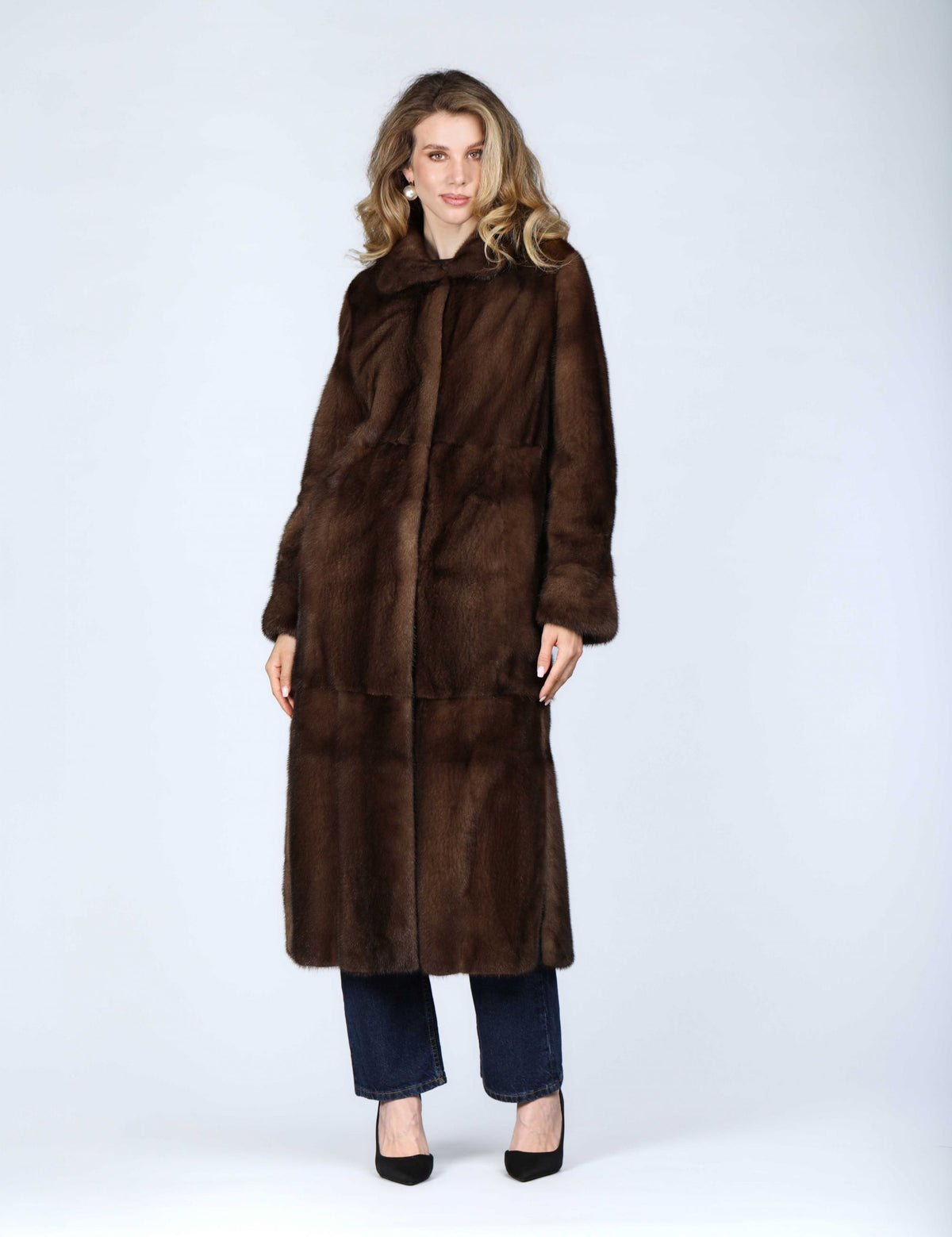 Cappotto lungo in visone