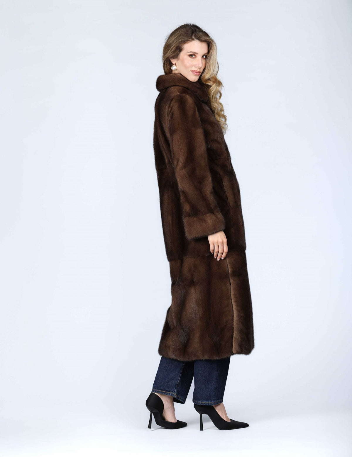 Cappotto lungo in visone
