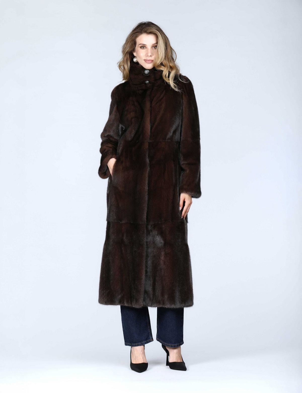 Cappotto lungo in visone