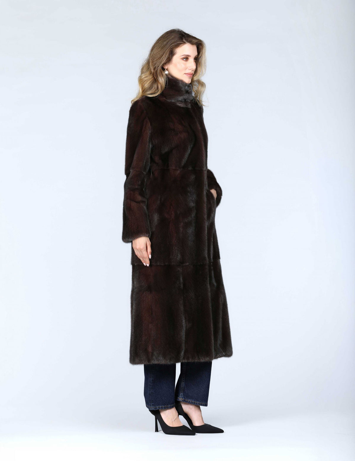 Cappotto lungo in visone